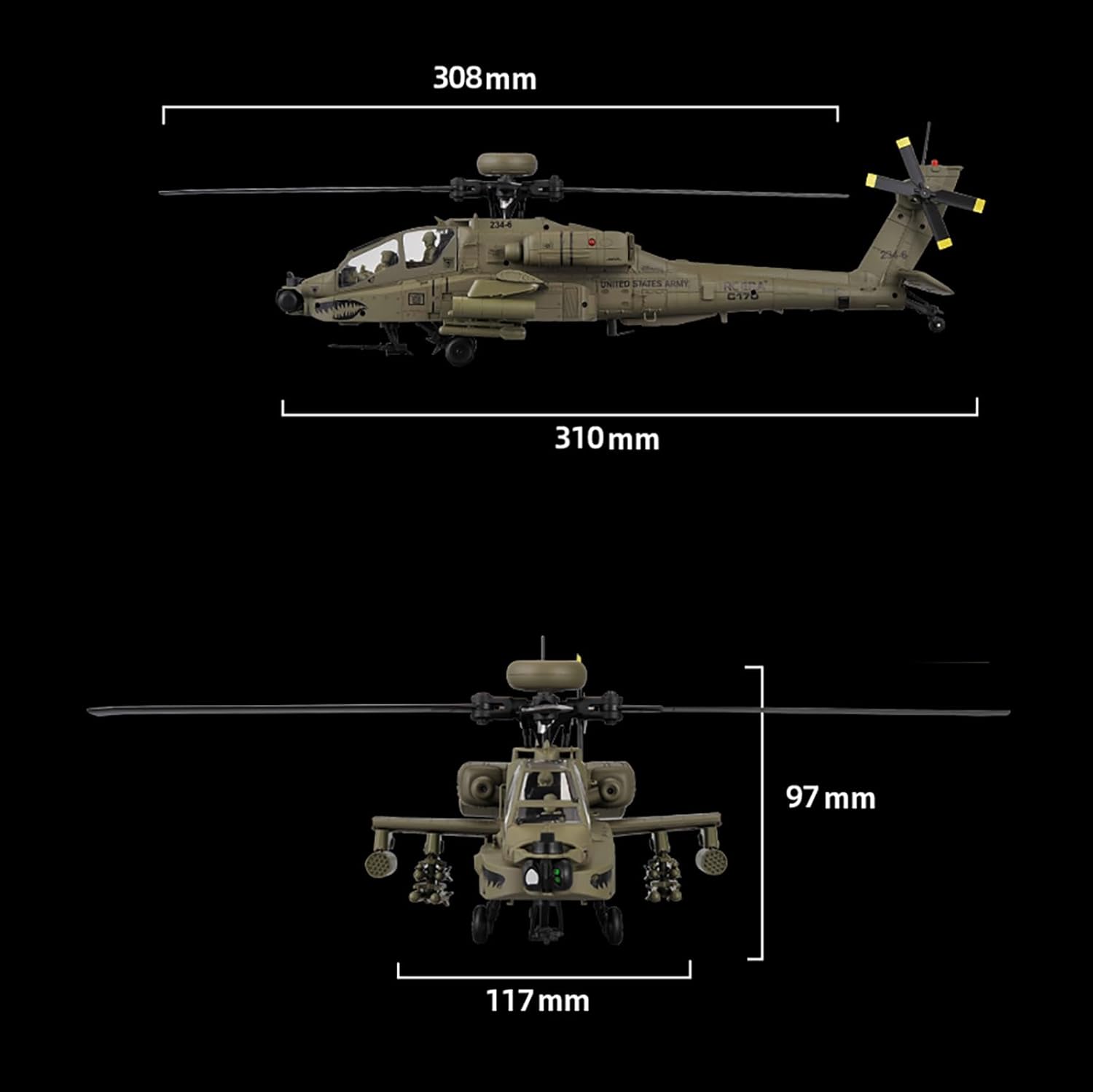 310MM 6CH C170 AH-64D Remote C - Rc Hobby Grade Helicopter ulasan dan harga