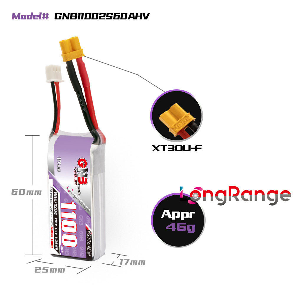 GNB 1100mAh 2S 3S 4S 6S 60C/12 - Lipo Battery 4S ulasan dan harga