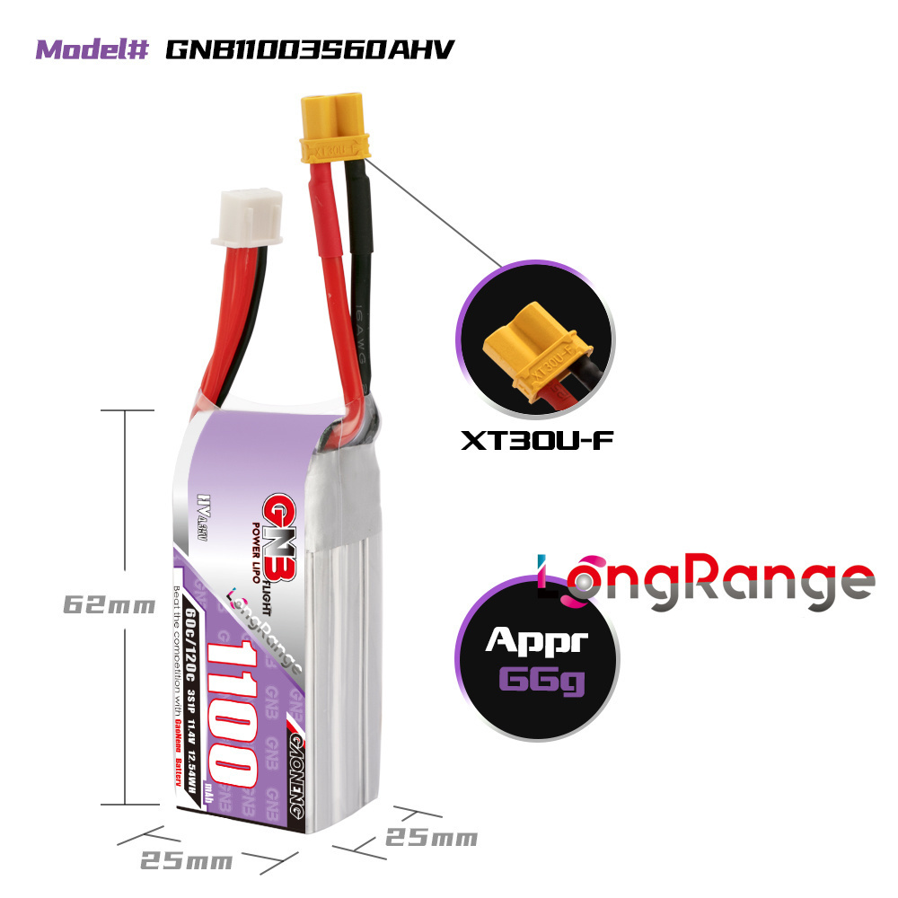 GNB 1100mAh 2S 3S 4S 6S 60C/12 - Lipo Battery 4S ulasan dan harga