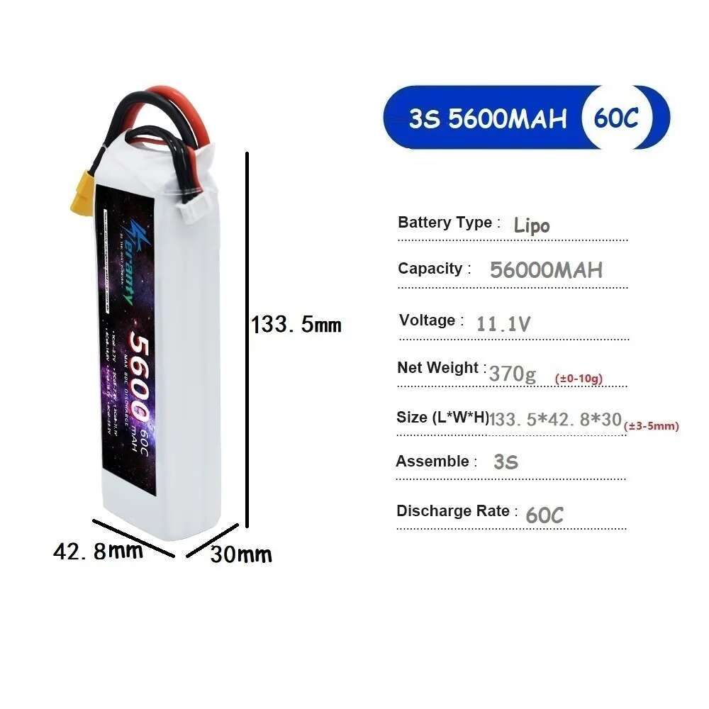 TERANTY 5600MAH 60C 2S 3S 4S 6 - Lipo Battery 4S ulasan dan harga