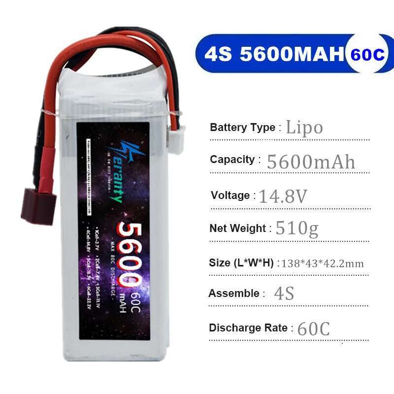 TERANTY 5600MAH 60C 2S 3S 4S 6 - Lipo Battery 4S ulasan dan harga