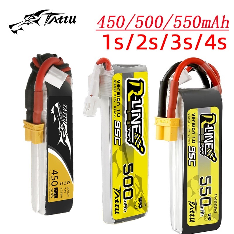 3Pcs NEW TATTU 450/500/550mAh  - Lipo Battery 4S ulasan dan harga